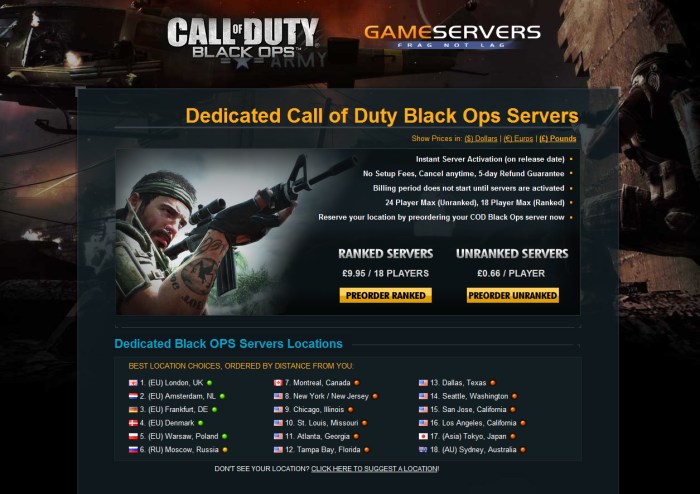 Ops servers treyarch issues fixing working