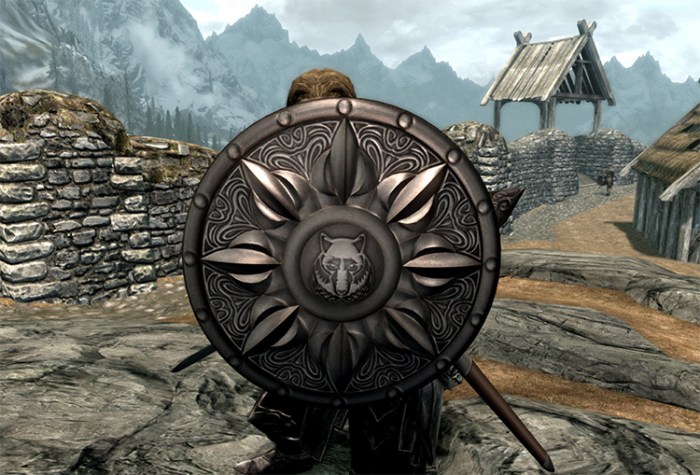 Skyrim se shield on back