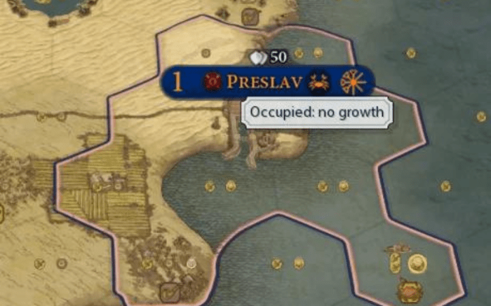 Occupied no growth civ 6