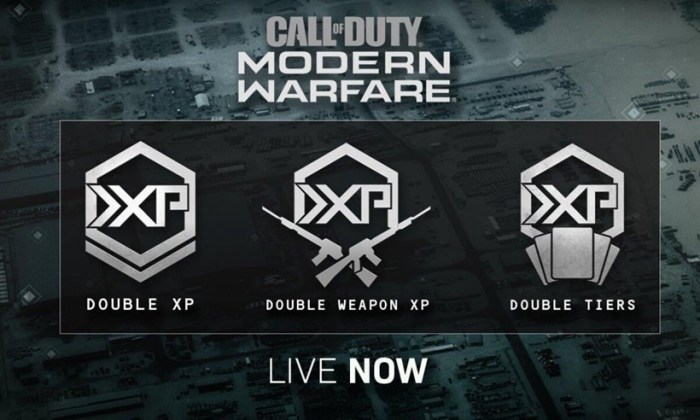 How long is double xp mw2