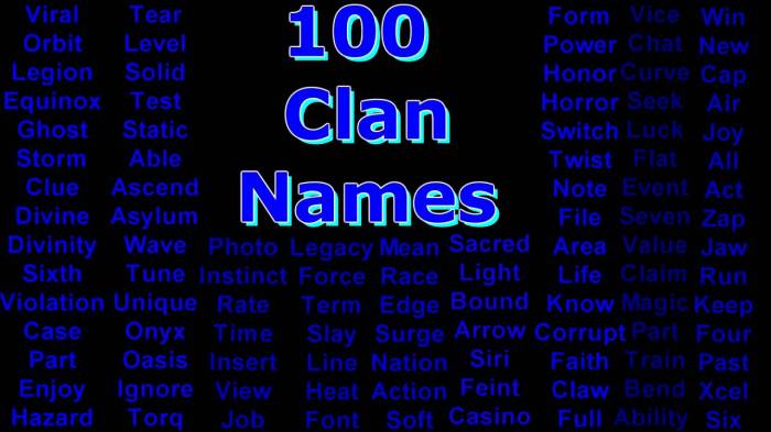 Best clan tag names