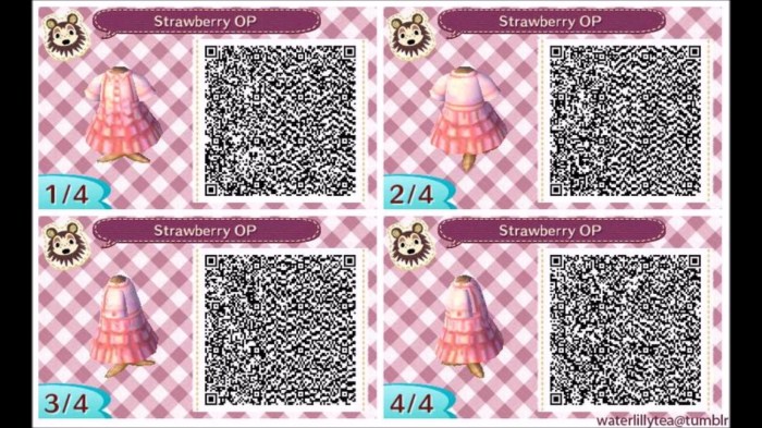 Qr codes crossing animal leaf acnl dress code clothes designs ac summer clothing