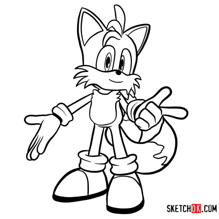 How to draw tails sonic