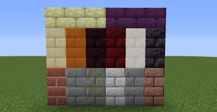 All bricks in minecraft