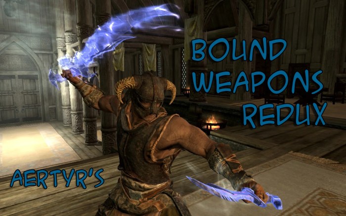 Bound weapons mod skyrim