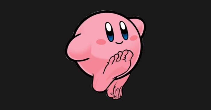 Kirby takes off shoes