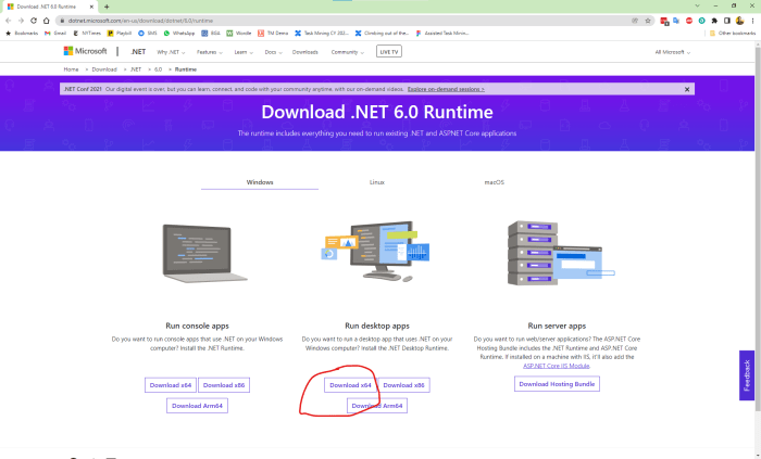 .net 8.0 desktop runtime