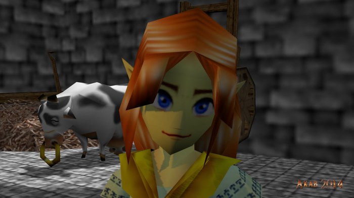 Zelda link ocarina time legend house cow 3d