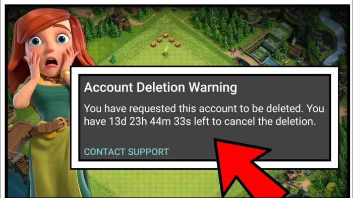 How to delete coc account