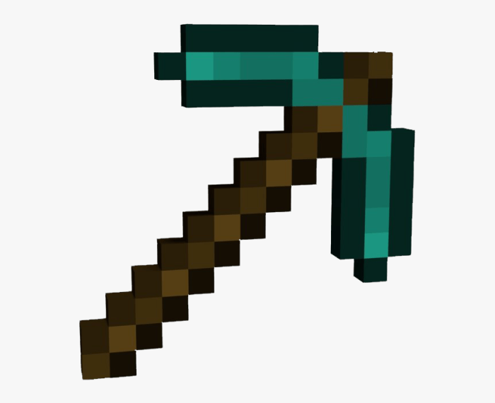 Pickaxe diamond mining wooden