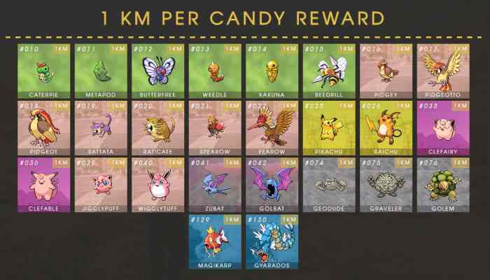 Pokemon buddy kilometers