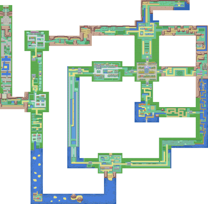 Fire red map with routes