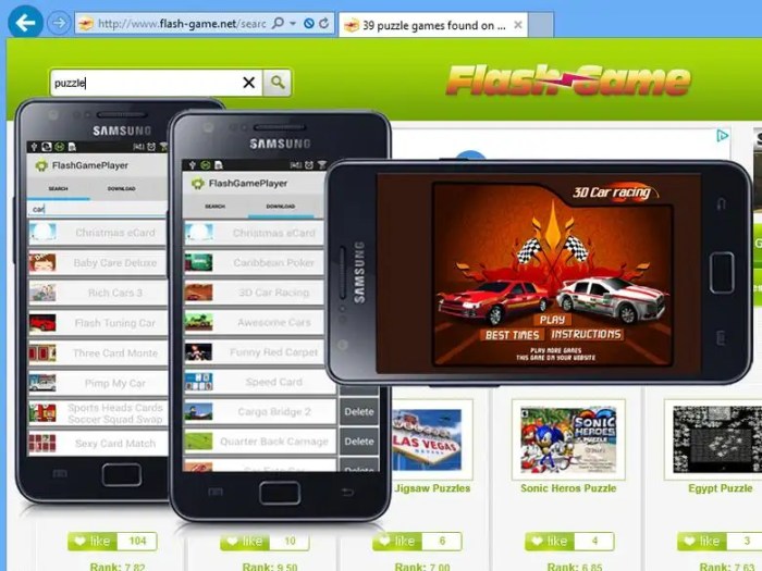 Flash game player android