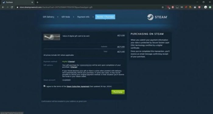 Steam gifts not working