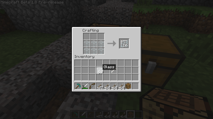 Glass panes in minecraft