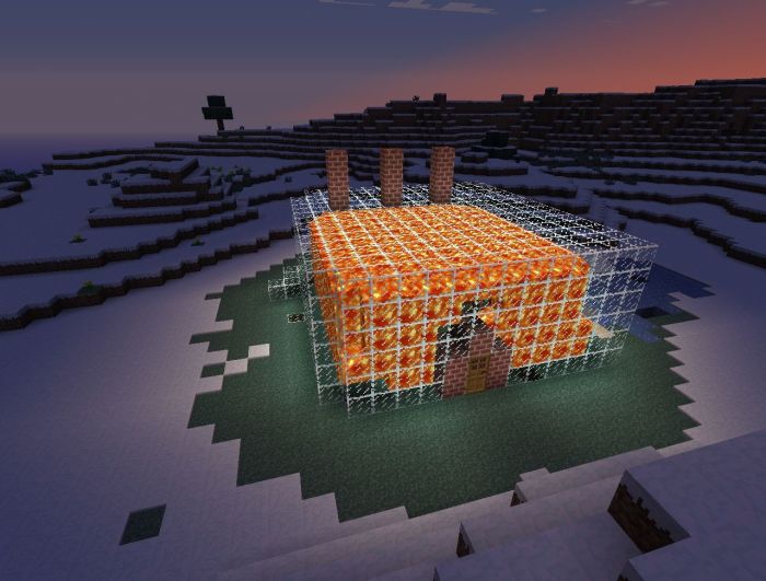 Lava house in minecraft
