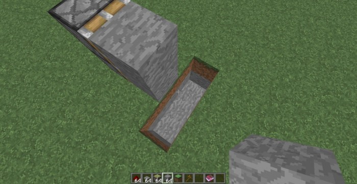 Redstone door 1x2 piston minecraft hidden