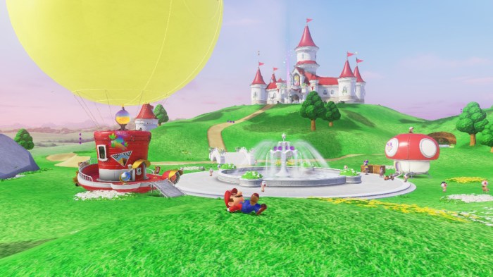 Kingdom mushroom moon mario odyssey super peach castle