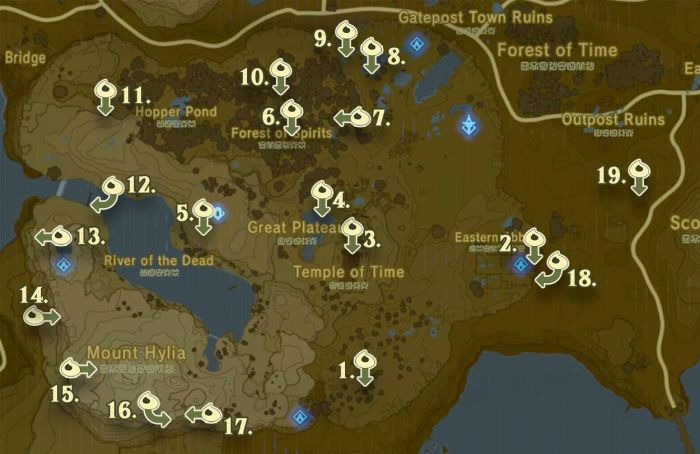 All korok seeds map