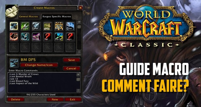 Macros warcraft wow macro make box click mouseover icon creating below name will