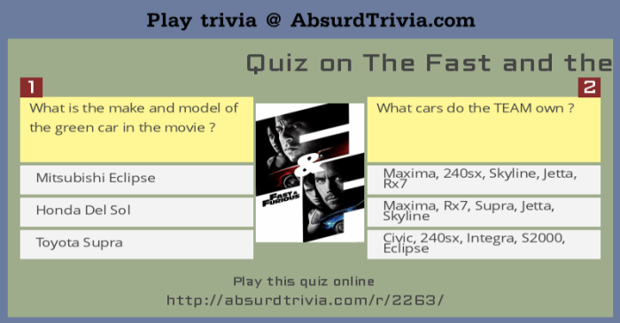 Fast and furious quiz