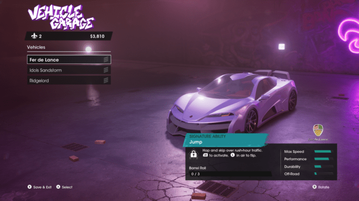 Fastest car saints row