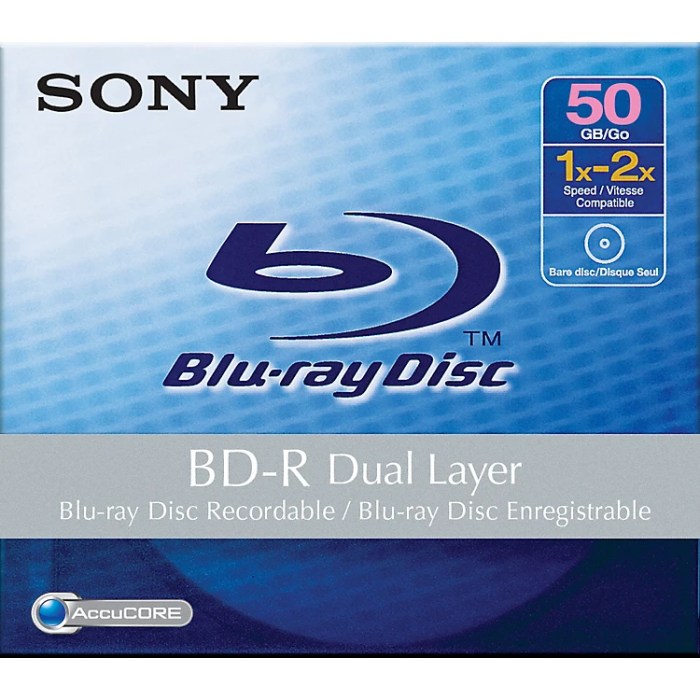 Dual layer blu ray disk