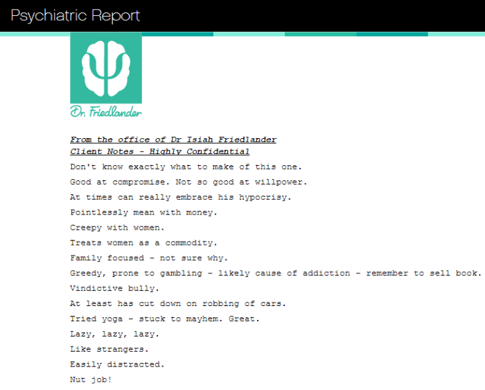 Gta 5 psychiatric report