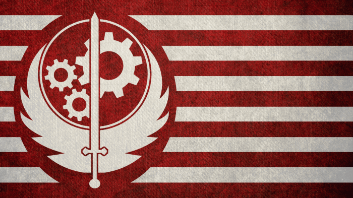 Brotherhood steel fallout flag wallpaper game wallpapers symbol deviantart 4k okiir bos flags background sword games faction desktop backgrounds resolution