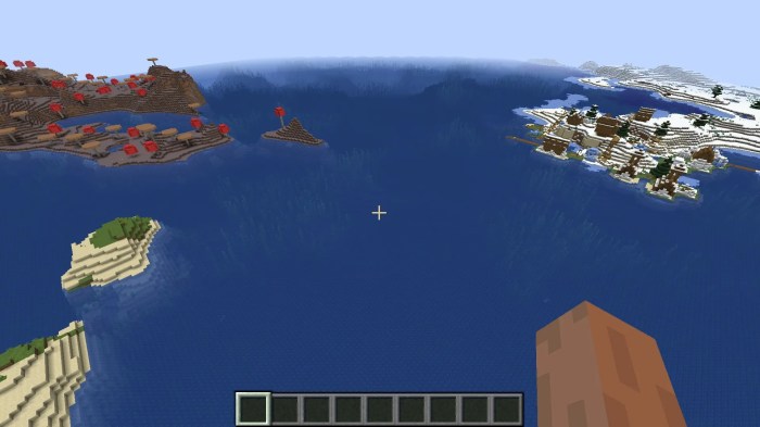 Ocean minecraft monument seed ruin spawn aquatic near island java edition