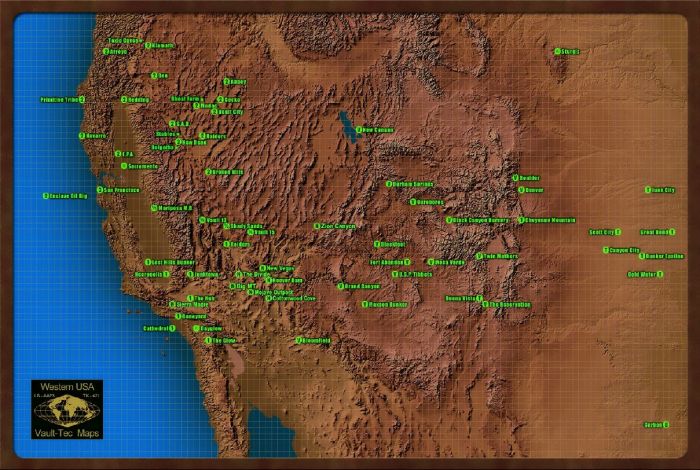 Fallout 1 and 2 map