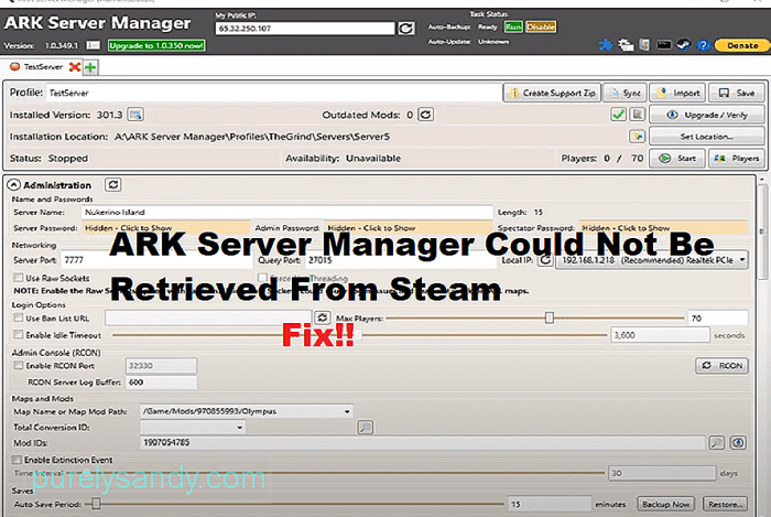 Show admin manager ark