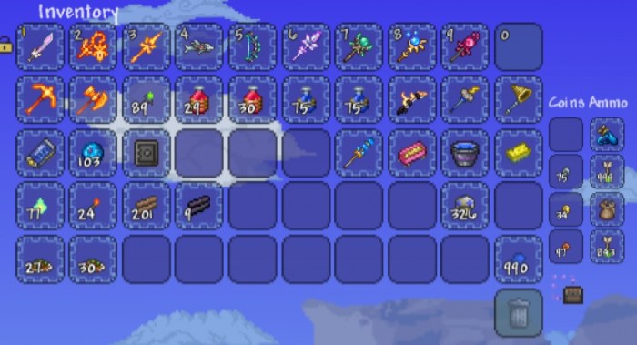 Terraria items map pc