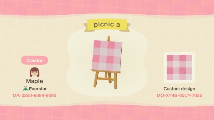 Acnh pink picnic blanket