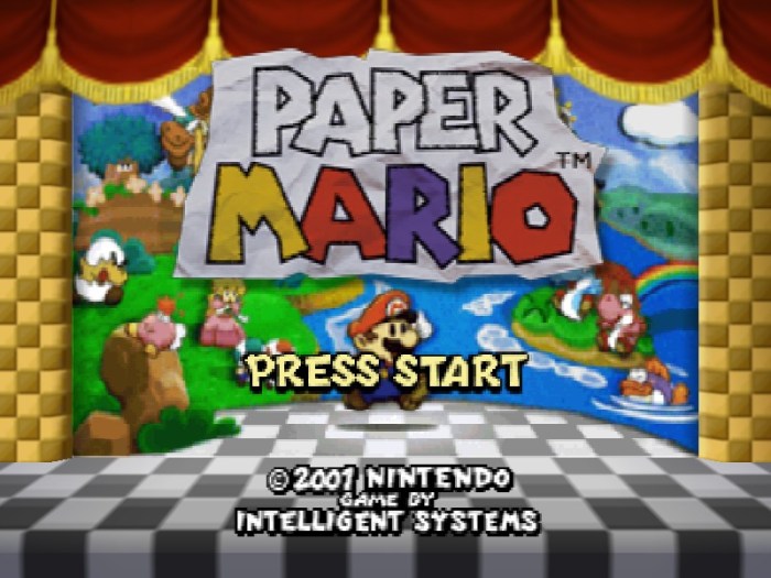 Mario paper n64 rom usa screenshot nintendo log roms add uploaded