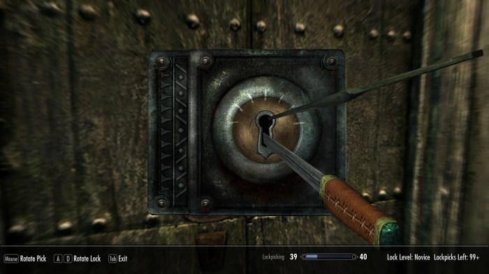 Skyrim how to lockpick