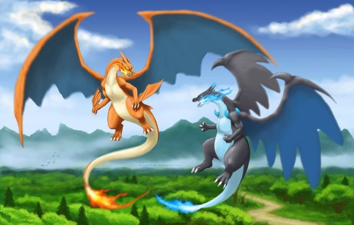 Mega charizard y vs x