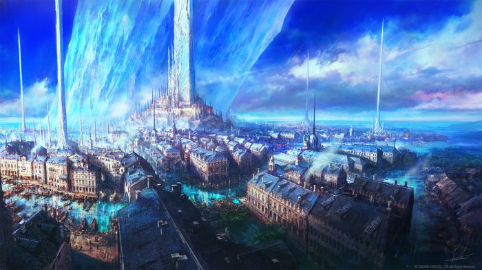 Xv fantasy final city artwork modern concept smu lecture ffxv gematsu showcased during 파이널 판타지