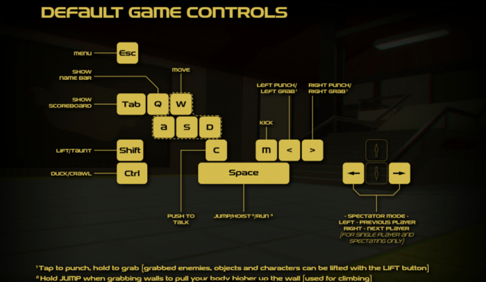 Gang beast pc controls