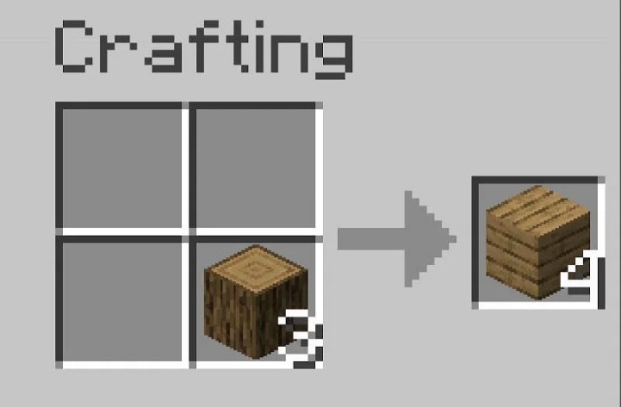 Wood planks for crafting