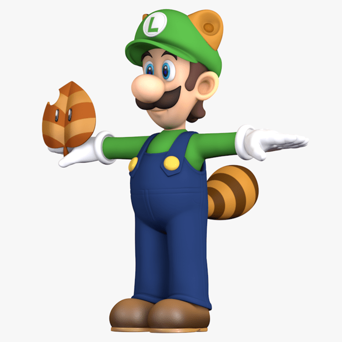 Mario with raccoon tail