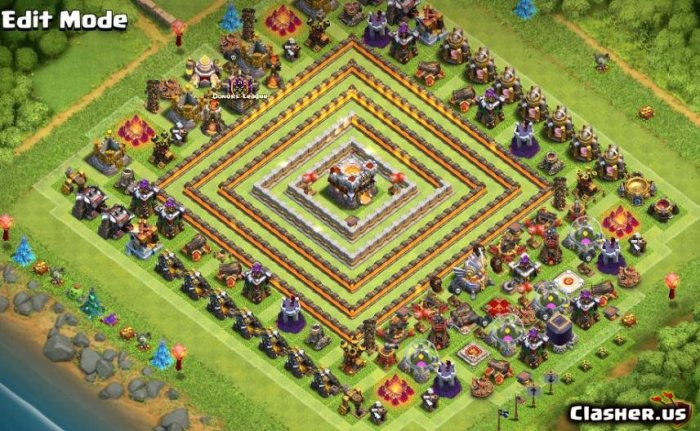 Town hall 11 trophy base