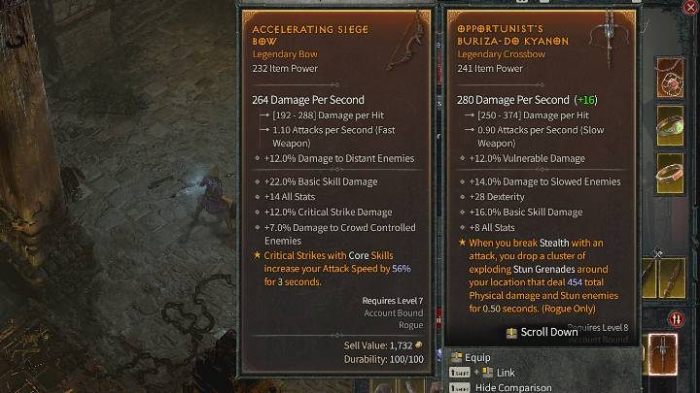 Diablo 4 gear compare