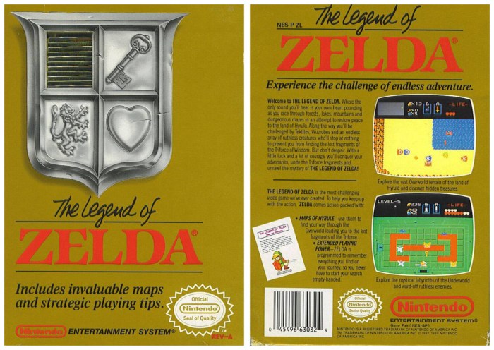 Legend of zelda nes box