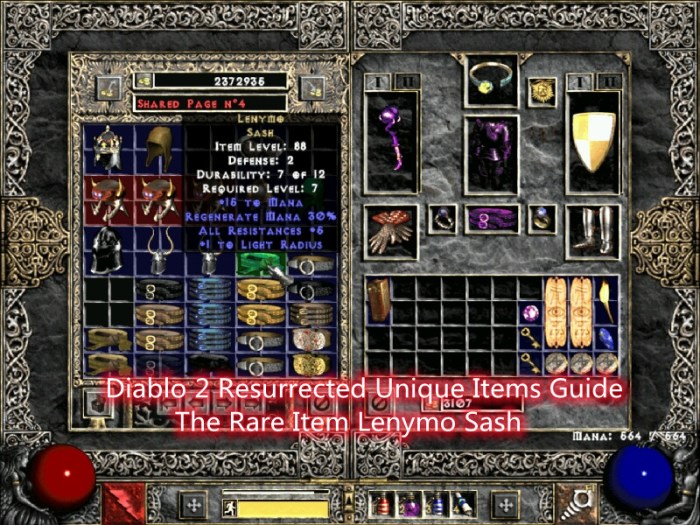 Unique items diablo 2