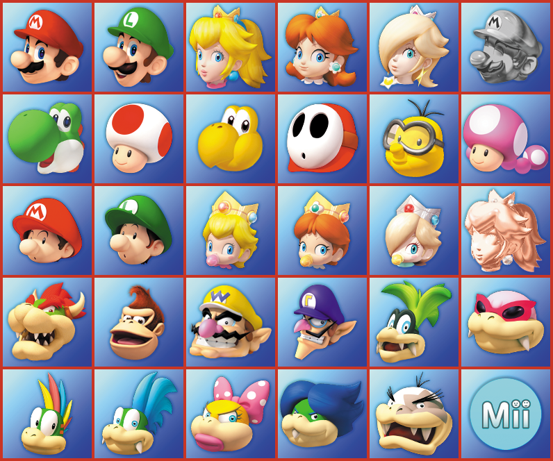 Wii kart mario spriters resource icons flags country