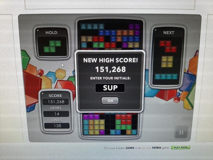 Score high tetris finally comments
