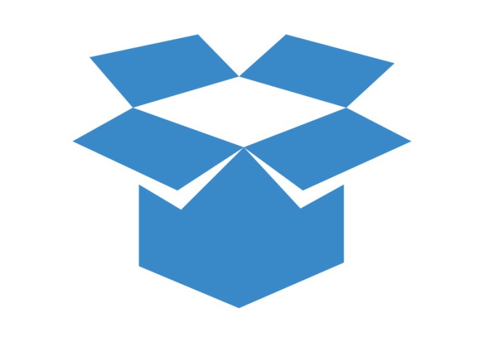 Logo with blue open box