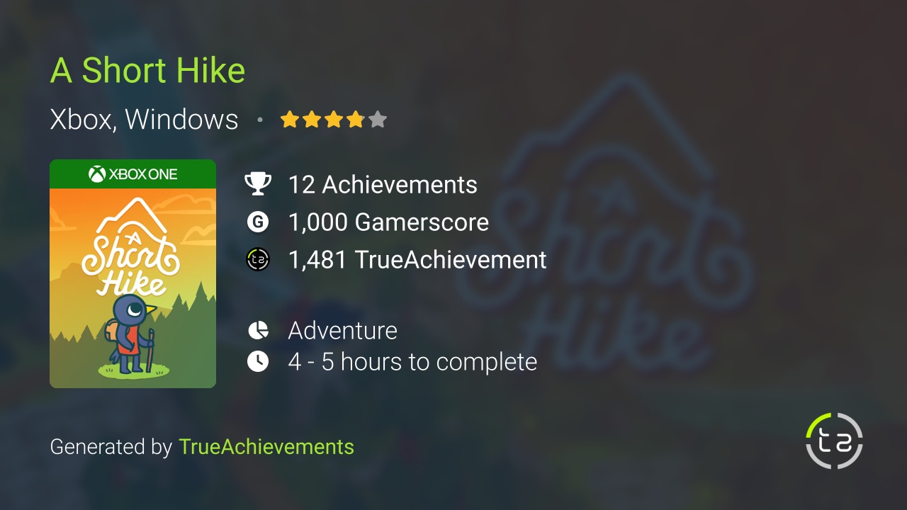 A short hike achievements
