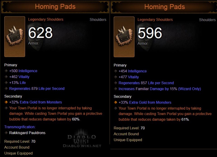 Homing pads diablo 3